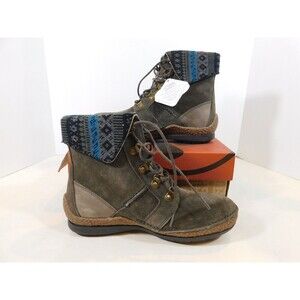 Propet Dayna Lace Up Ankle Boots Women's sz 6.5 X (2E) Slate Suede